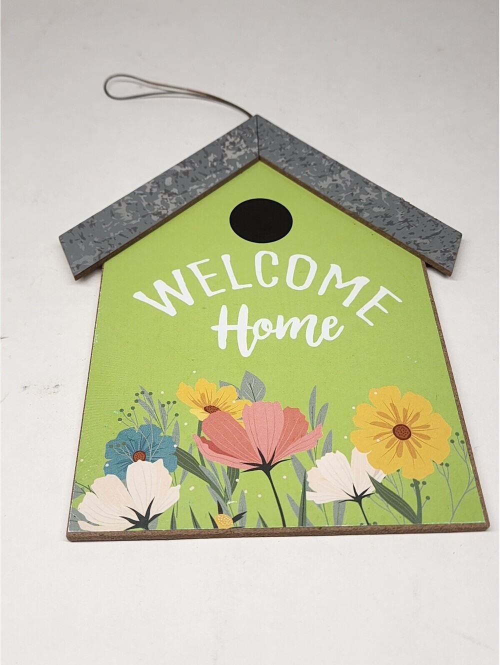 Birdhouse Welcome Plaque Hanging Indoor Outdoor Garden Art home sweet home